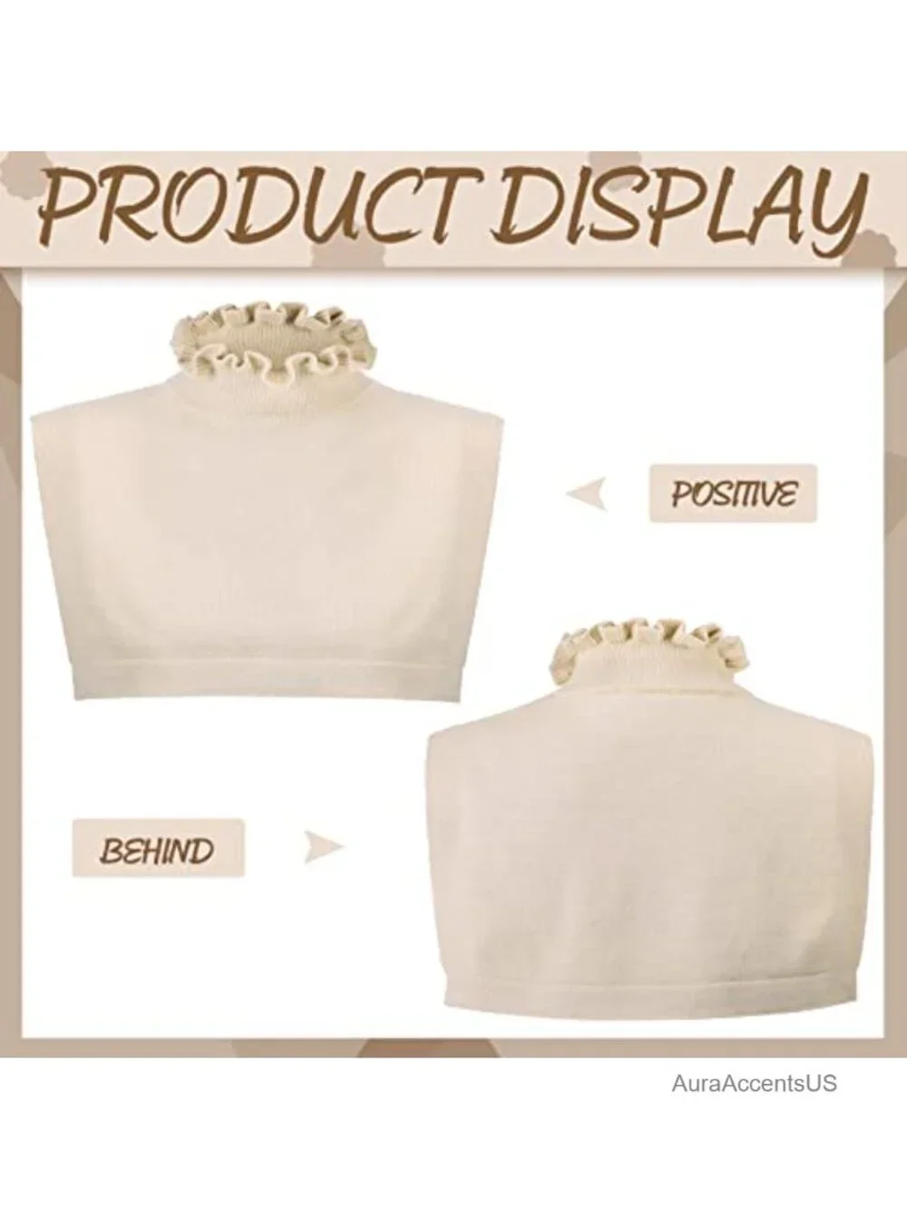 Detachable Faux Turtleneck Collars 3 Pack Winter Knit Dickey Women